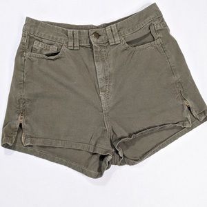 American Apparel Green Side Zipper Shorts